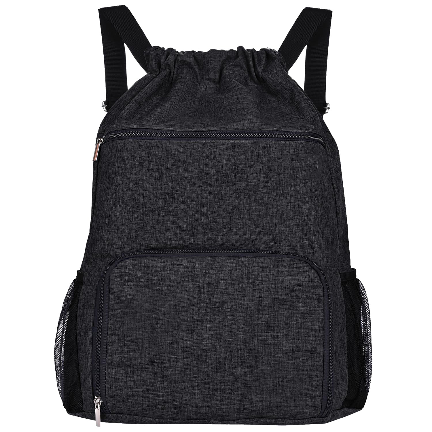 Drawstring Backpack Sports Gym Bag Wet Pocket and Shoe Compartment Water-Resistant String Bag