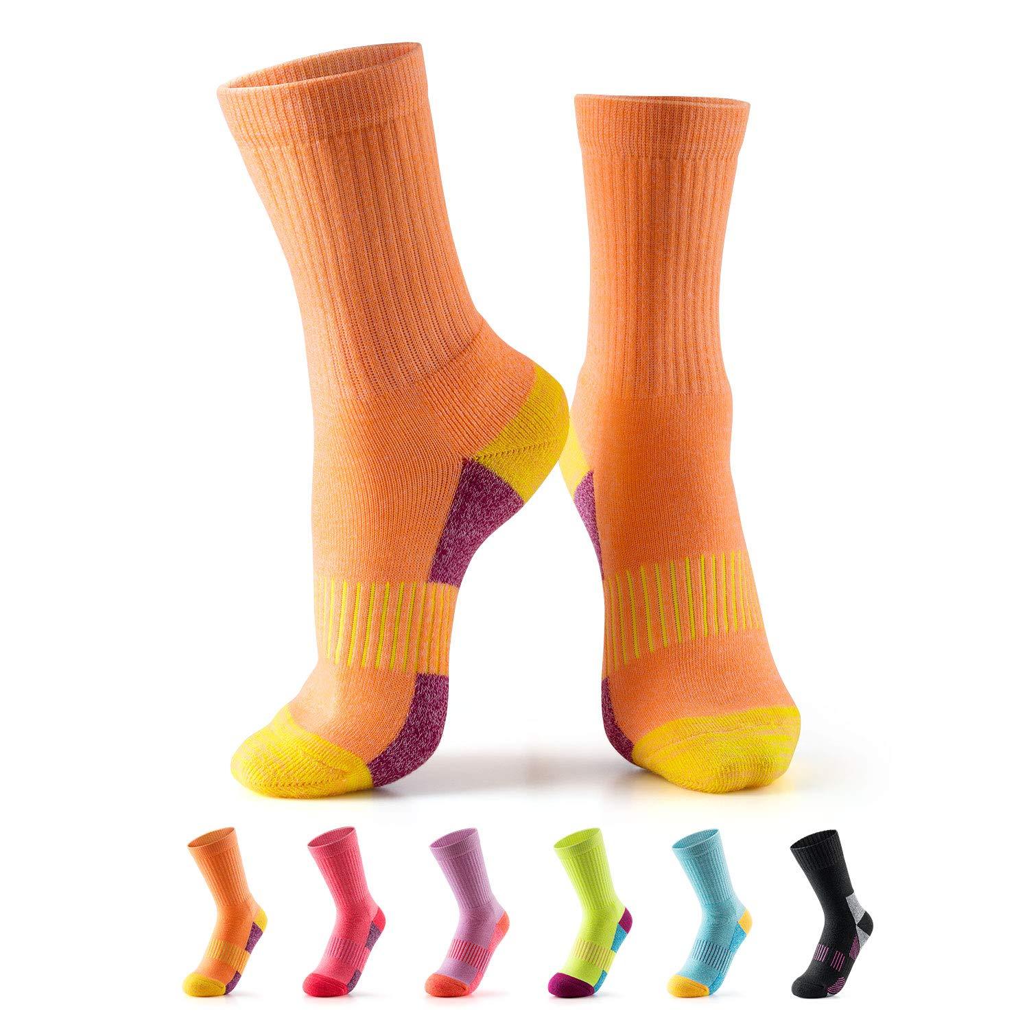 Leemier Sportswear Women's Thick Cushion Athletic Crew Socks for Hiking and Running