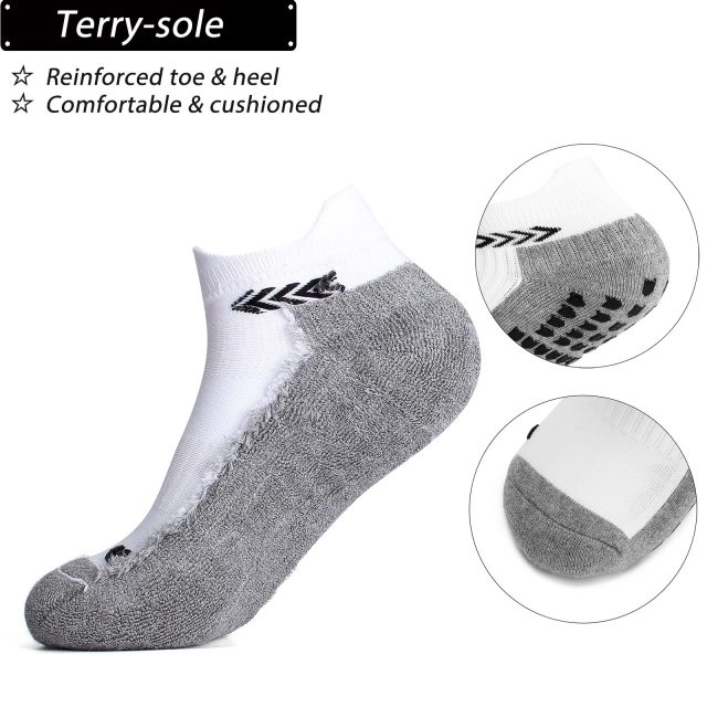 Anti-slip Athletic Sock for Men Women Soccer Socks with Grips Non-skid Slipper Socks Trainning Socks for Yoga Gym Football