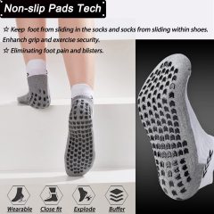 Anti-slip Athletic Sock for Men Women Soccer Socks with Grips Non-skid Slipper Socks Trainning Socks for Yoga Gym Football