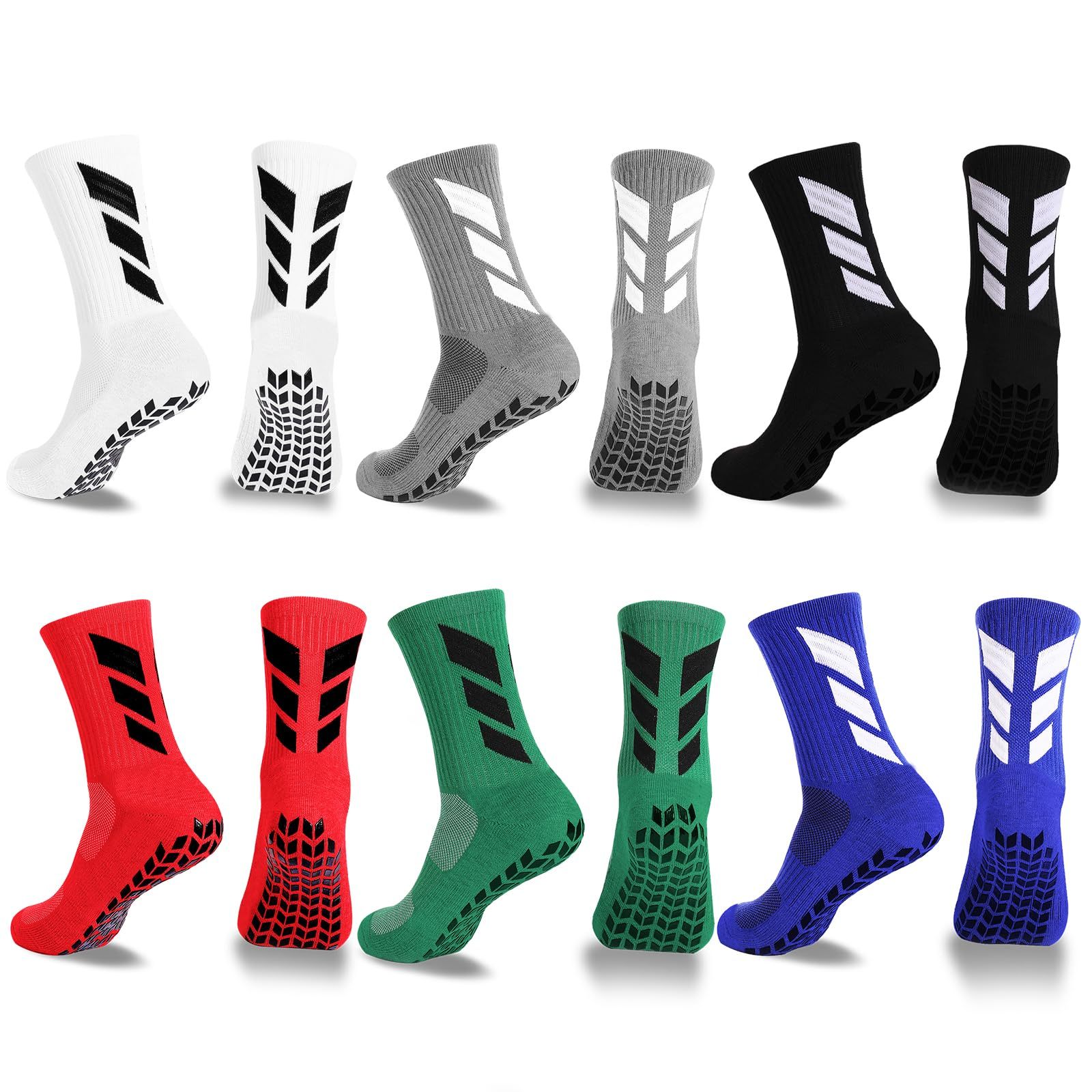 Leemier Sportswear Men's Grip Soccer Socks - Non-Slip Athletic Training and Running Socks