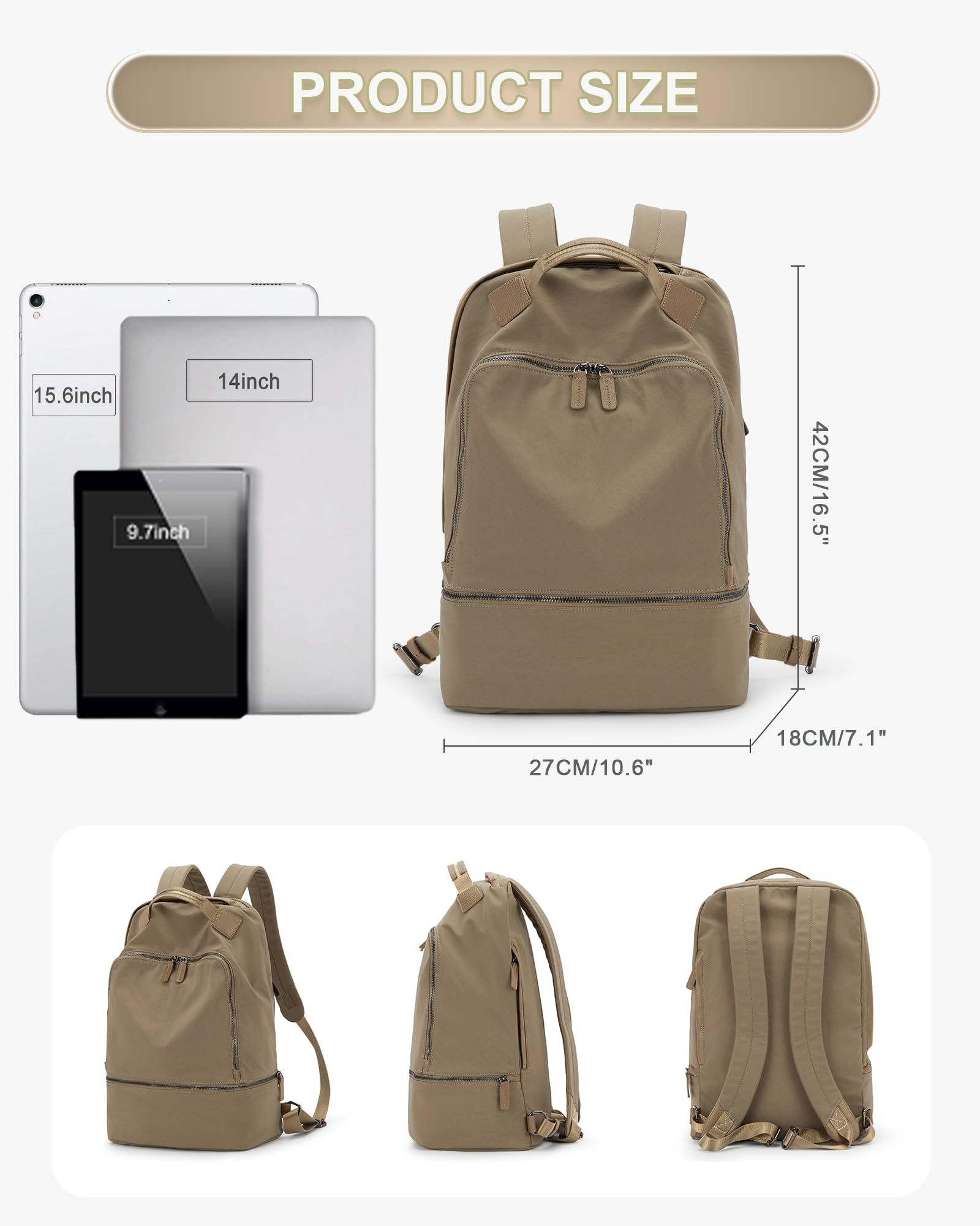 Leisure Sports Backpack with Shoe Compartment Holder Gym Backpacks for Women Men Travel Essentials Laptop Backpack