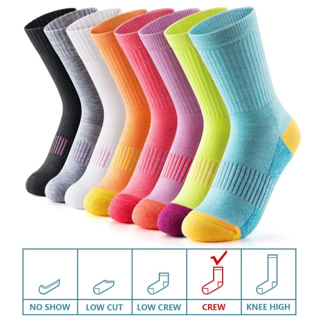 Leemier Sportswear Women's Thick Cushion Athletic Crew Socks for Hiking and Running