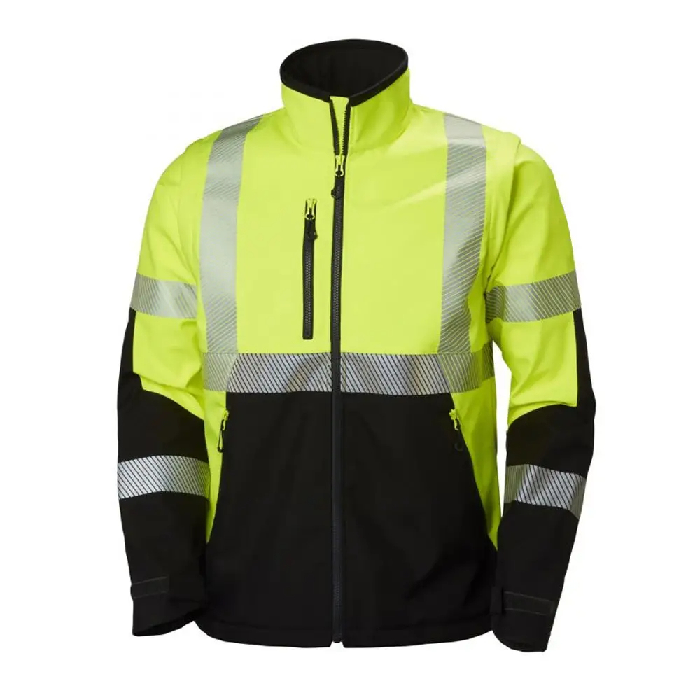 Reflective Workwear Hi-Vis Safety Jacket with Reflective Stripes Two-Tone Design Fuctional Jacket for Work