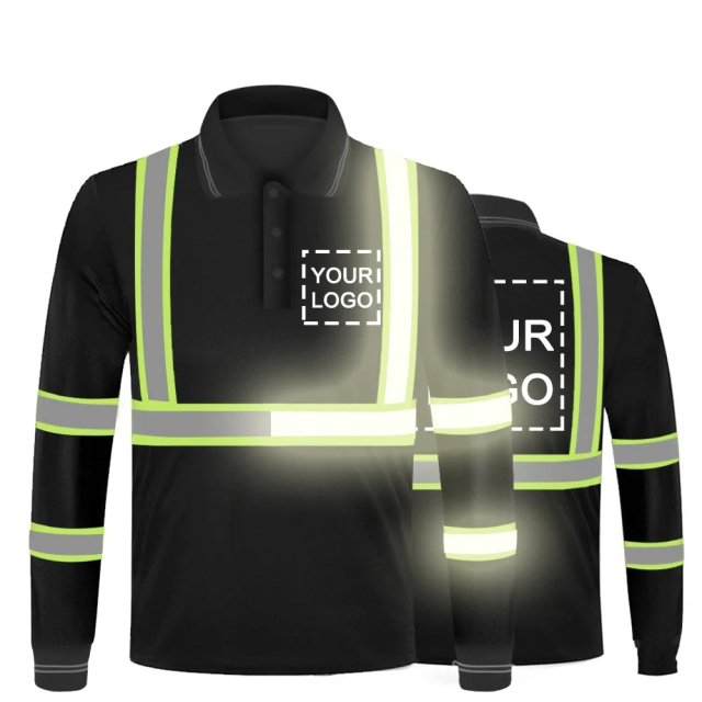 Construction Long Sleeve Reflection Work Safety Shirt Safety Shirt Long Sleeve Work Clothes Safety Polos Workwear Polo Shirt
