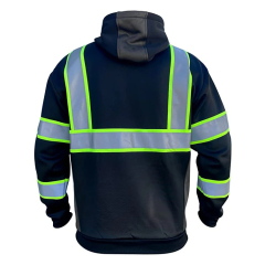 Personalized Logo Hi-Viz Workwear Men's Safety Hoodie with High Visibility and Color-Contrast Hooded Pullover
