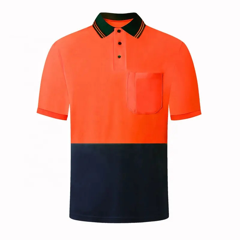 Quick Drying High Visibility Reflective Polo Shirt Factory Outlet Safety T-Shirt for Safety Workwear