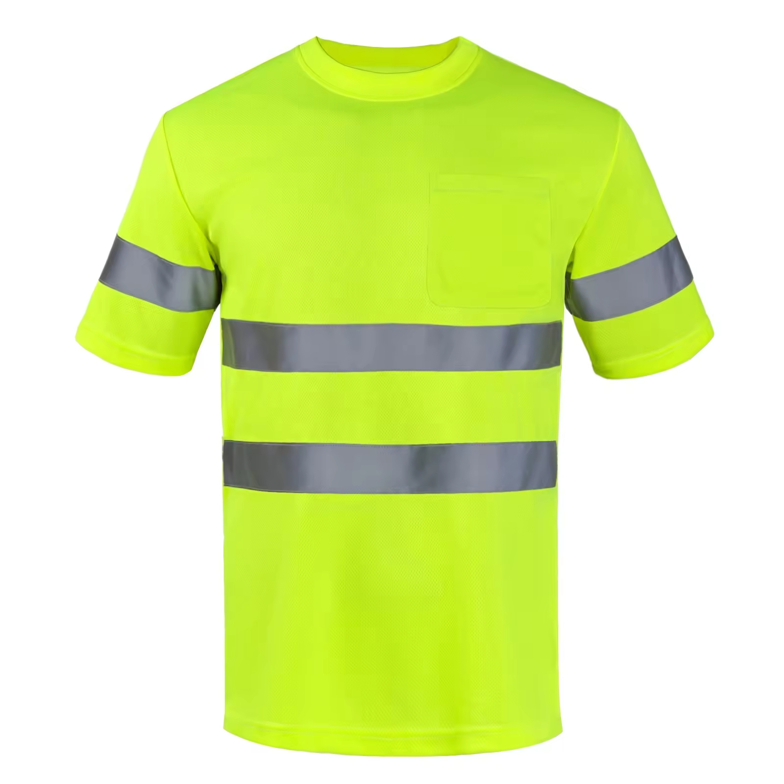 Premium Unisex Short Sleeve High Visibility Reflective Safety T-Shirt Hihg Quality Work Crew Neck Tee for Work