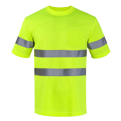 Premium Unisex Short Sleeve High Visibility Reflective Safety T-Shirt Hihg Quality Work Crew Neck Tee for Work