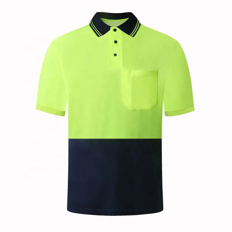Quick Drying High Visibility Reflective Polo Shirt Factory Outlet Safety T-Shirt for Safety Workwear