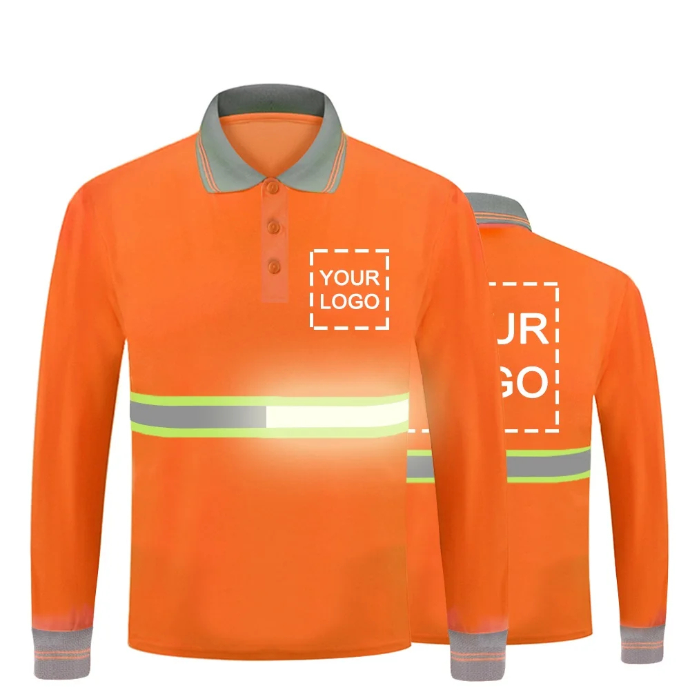 Construction Long Sleeve Reflection Work Safety Shirt Safety Shirt Long Sleeve Work Clothes Safety Polos Workwear Polo Shirt