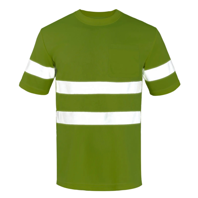 Premium Unisex Short Sleeve High Visibility Reflective Safety T-Shirt Hihg Quality Work Crew Neck Tee for Work