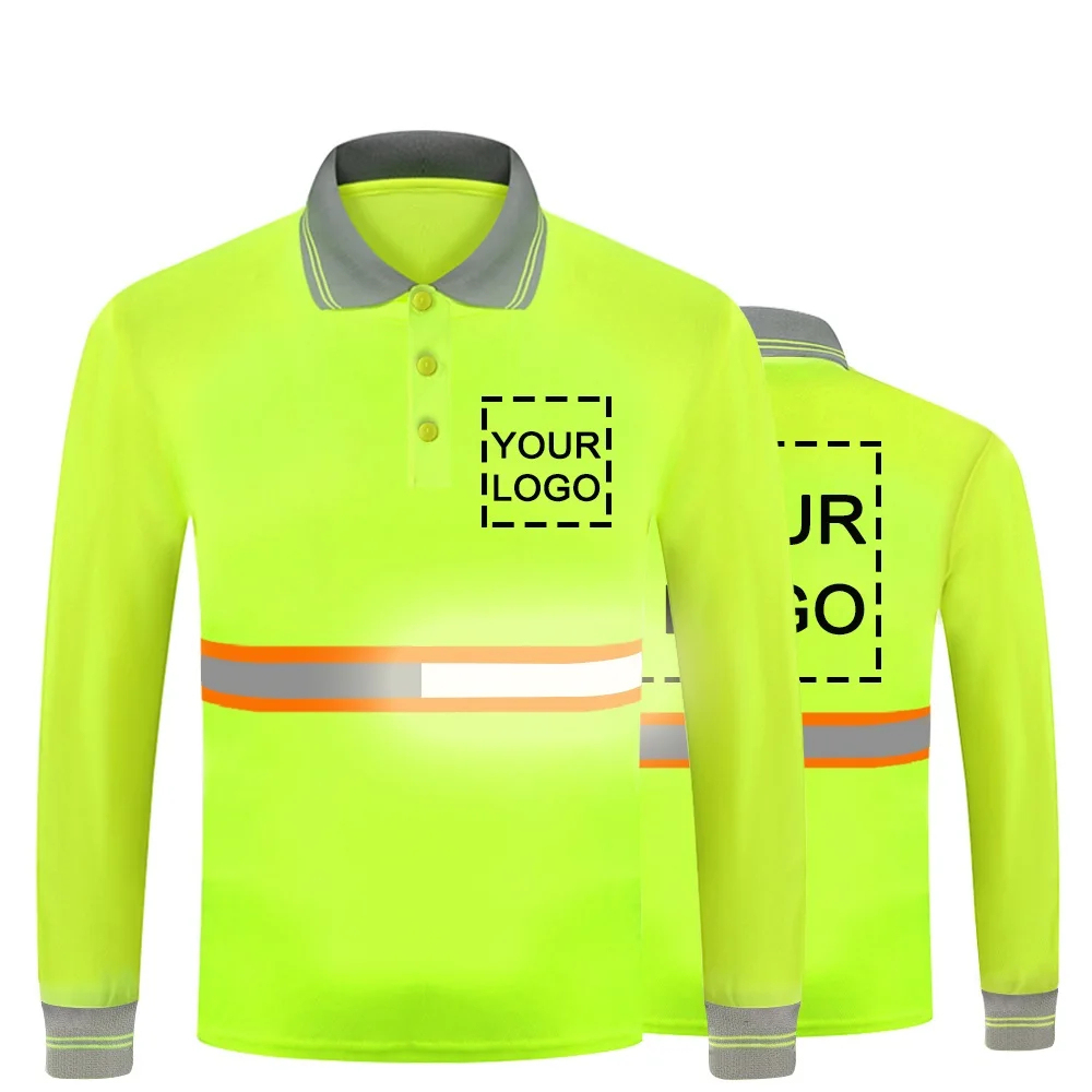 Construction Long Sleeve Reflection Work Safety Shirt Safety Shirt Long Sleeve Work Clothes Safety Polos Workwear Polo Shirt