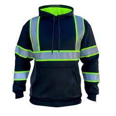 Personalized Logo Hi-Viz Workwear Men's Safety Hoodie with High Visibility and Color-Contrast Hooded Pullover