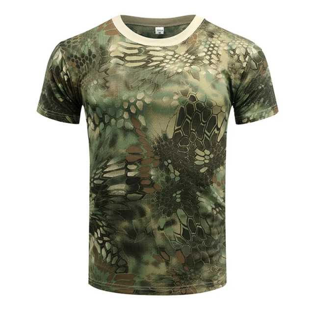 Camouflage Tactical Shirt Short Sleeve Men's Quick Dry Classic T-Shirt Men Training T Shirt Camo Outdoor Hiking Hunting Shirts