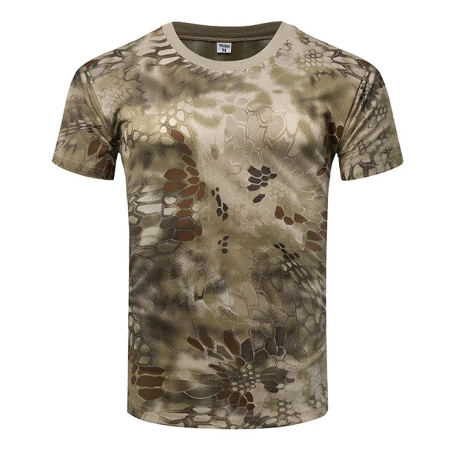 Camouflage Tactical Shirt Short Sleeve Men's Quick Dry Classic T-Shirt Men Training T Shirt Camo Outdoor Hiking Hunting Shirts