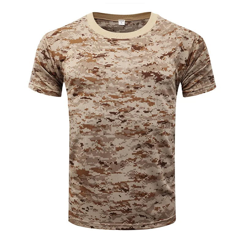 Camouflage Tactical Shirt Short Sleeve Men's Quick Dry Classic T-Shirt Men Training T Shirt Camo Outdoor Hiking Hunting Shirts