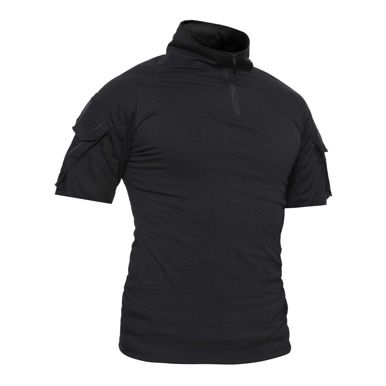 Short Sleeve Blank Cargo Pullover T-shirt Custom Camouflage Guard Combat Battle Uniforms Men's Tactical Polo Shirt