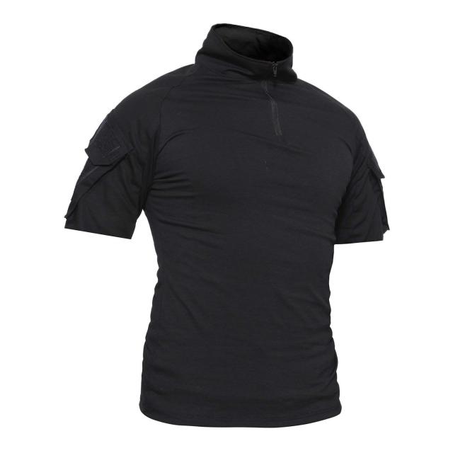 Short Sleeve Blank Cargo Pullover T-shirt Custom Camouflage Guard Combat Battle Uniforms Men's Tactical Polo Shirt