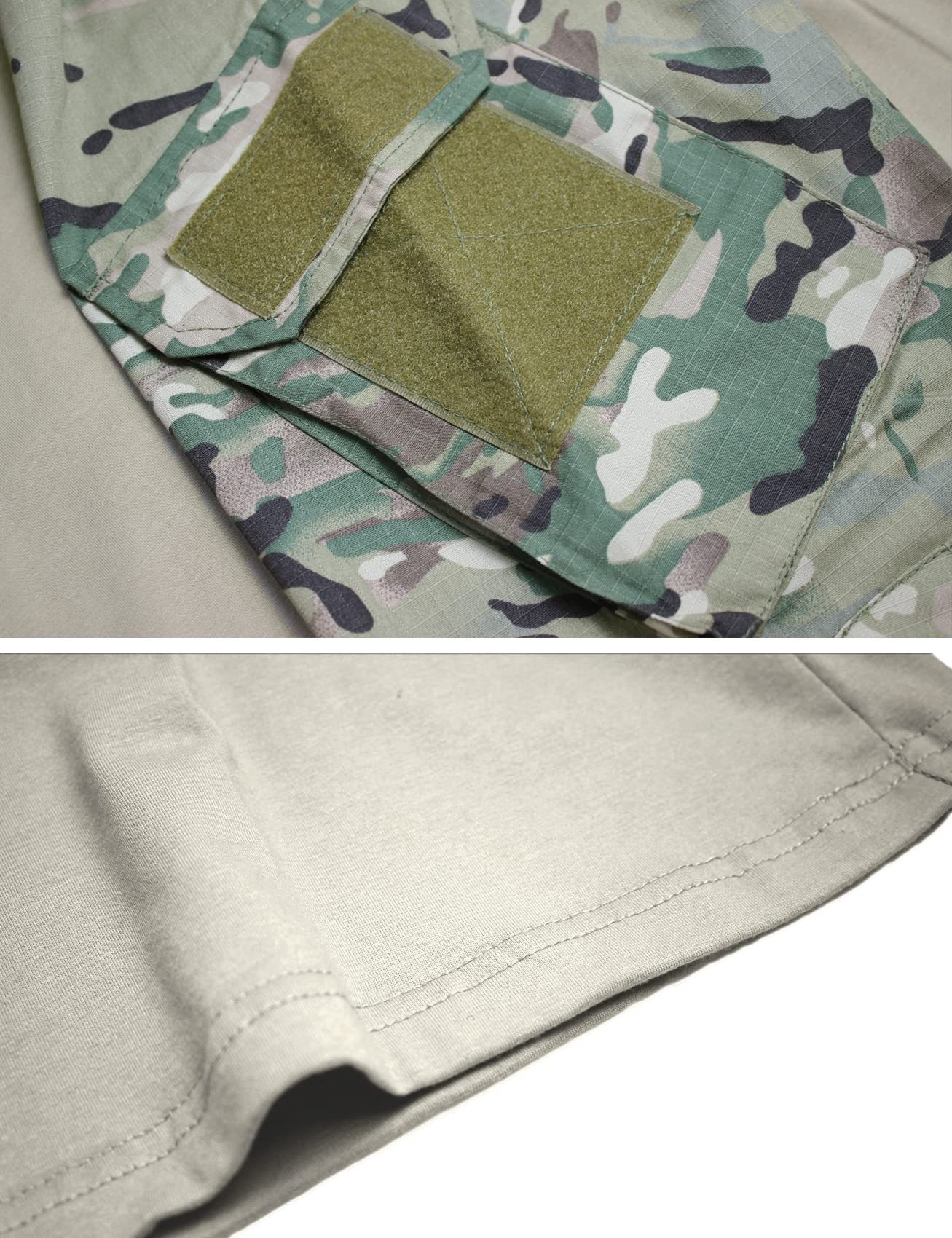 High Quality Outdoor Hiking Training Uniform Men's Tactical Combat T Shirt Long Sleeve Camo Shirt with 1/4 Zipper