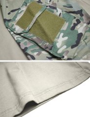 High Quality Outdoor Hiking Training Uniform Men's Tactical Combat T Shirt Long Sleeve Camo Shirt with 1/4 Zipper