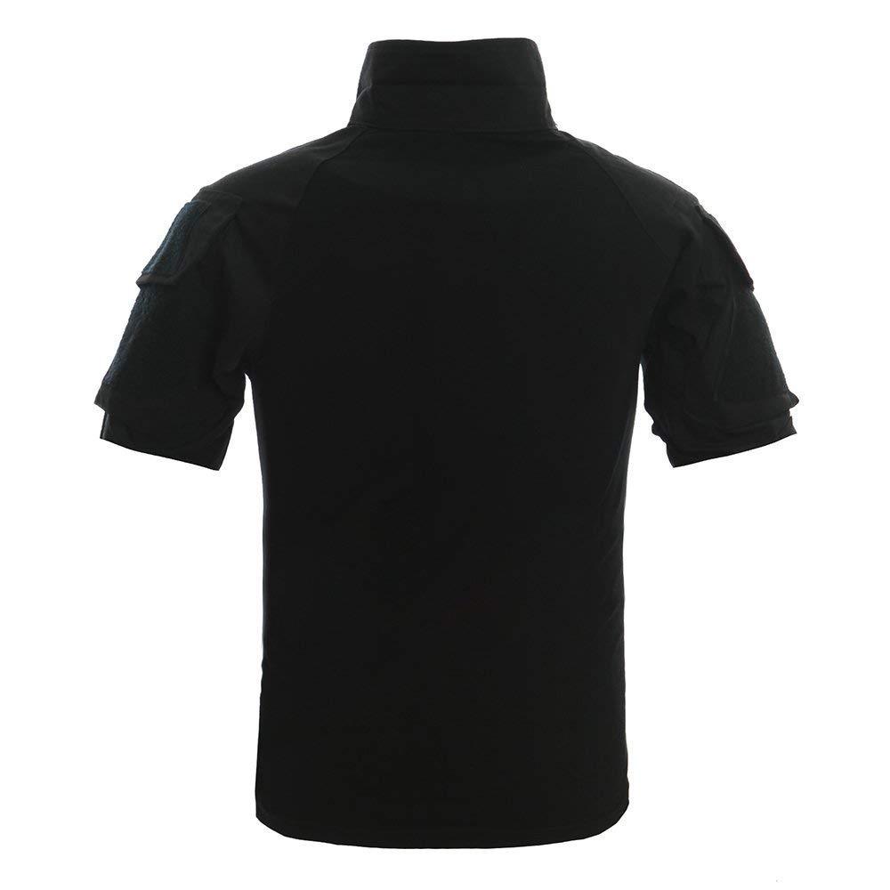 Short Sleeve Blank Cargo Pullover T-shirt Custom Camouflage Guard Combat Battle Uniforms Men's Tactical Polo Shirt