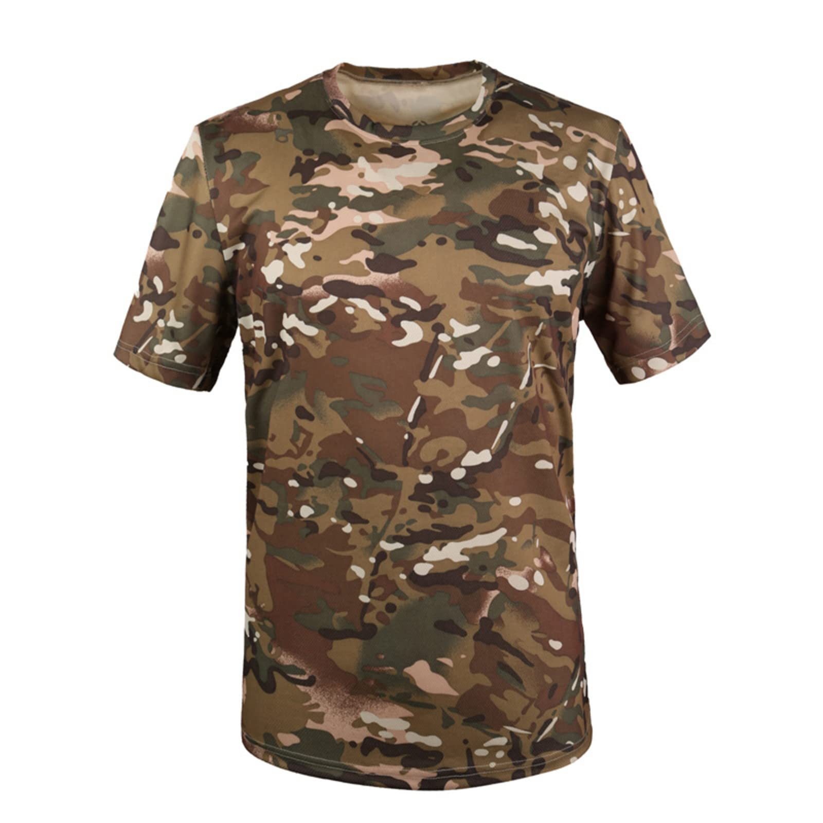 Sublimation Outdoor Hiking T Shirt Camouflage Quick Dry Round Neck Short Sleeve Shirt Outdoor Sports T-shirts