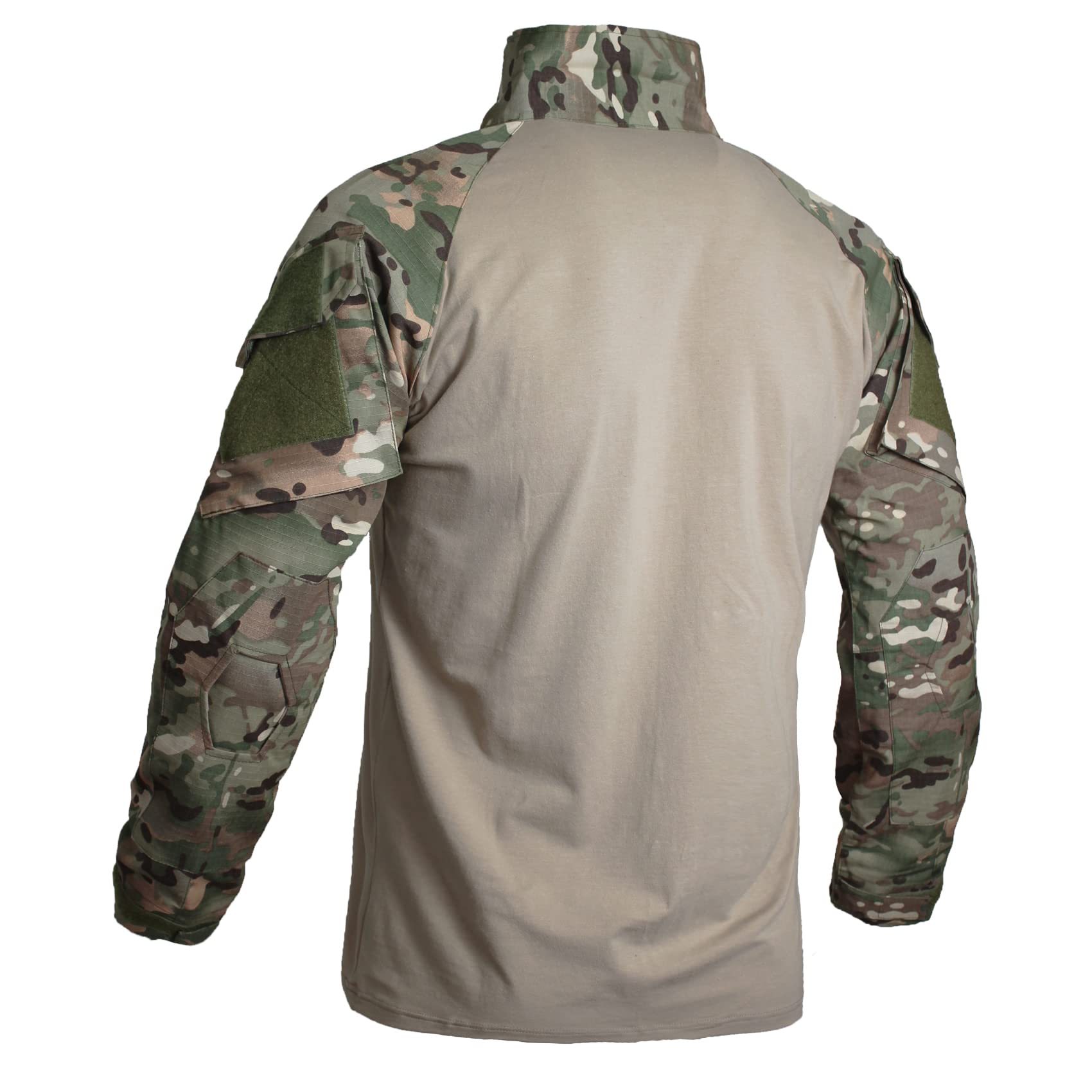 High Quality Outdoor Hiking Training Uniform Men's Tactical Combat T Shirt Long Sleeve Camo Shirt with 1/4 Zipper