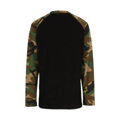 Custom Long Sleeve Camouflage Raglan Blank T Shirt Camo Short Sleeve Shirt Crew Neck Raglan Sleeve