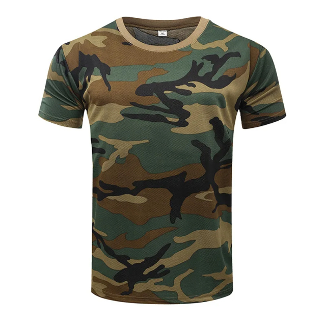 Camouflage Tactical Shirt Short Sleeve Men's Quick Dry Classic T-Shirt Men Training T Shirt Camo Outdoor Hiking Hunting Shirts