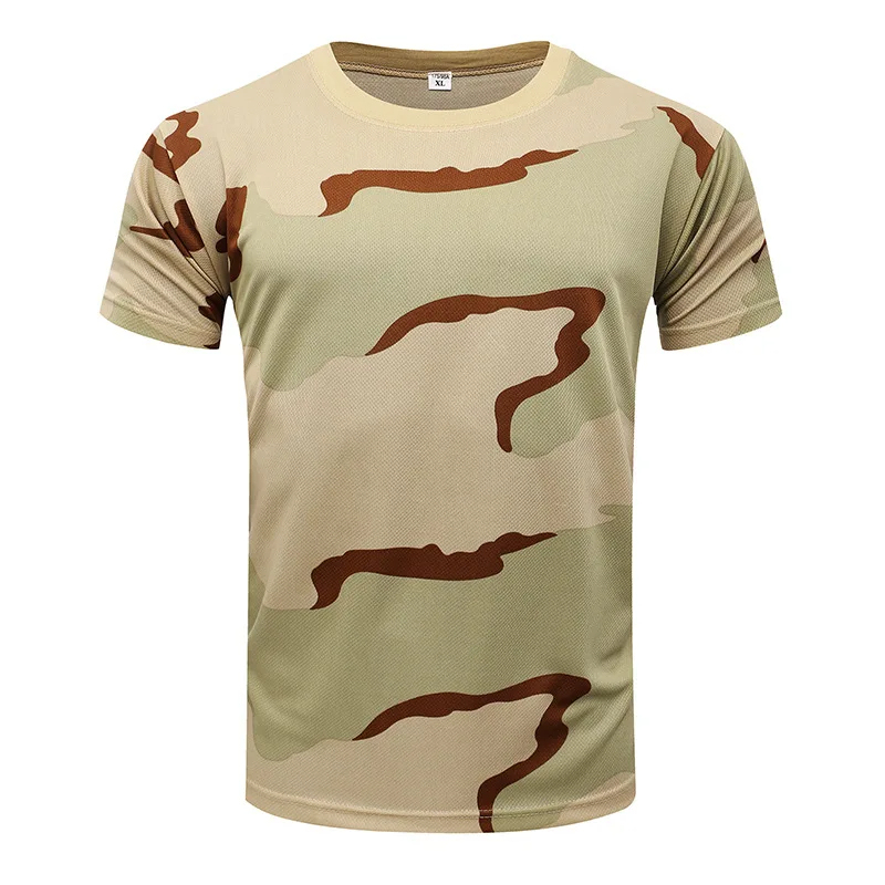 Camouflage Tactical Shirt Short Sleeve Men's Quick Dry Classic T-Shirt Men Training T Shirt Camo Outdoor Hiking Hunting Shirts
