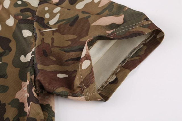 Sublimation Outdoor Hiking T Shirt Camouflage Quick Dry Round Neck Short Sleeve Shirt Outdoor Sports T-shirts