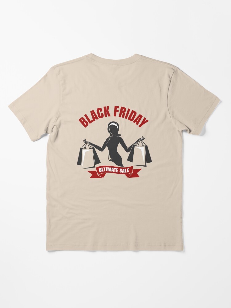 Sublimation T Shirt Black Friday Sale Emblem of Shopping Custom Design Employee Shirt Short Sleeve