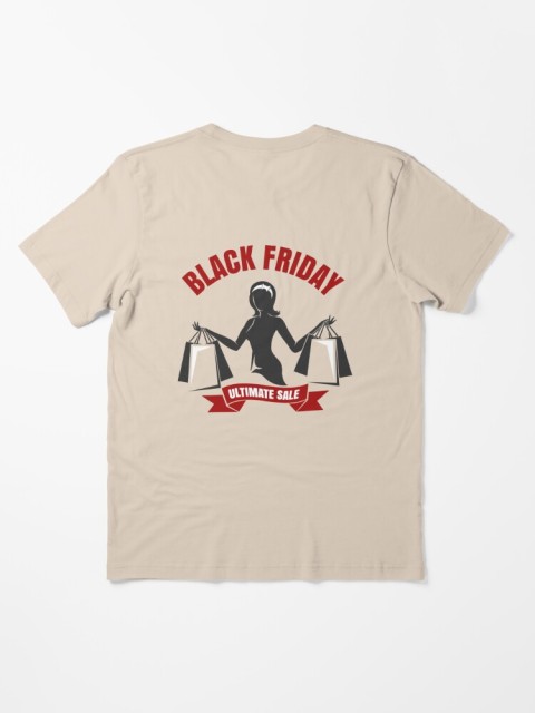 Sublimation T Shirt Black Friday Sale Emblem of Shopping Custom Design Employee Shirt Short Sleeve