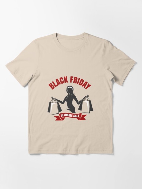 Sublimation T Shirt Black Friday Sale Emblem of Shopping Custom Design Employee Shirt Short Sleeve