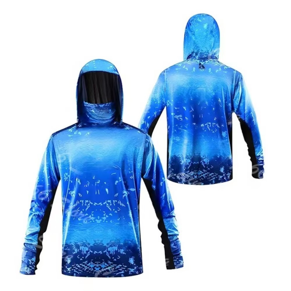New men's quick-drying breathable fishing suit Lightweight fishing suit with dust mask and UV protection