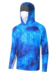 Fishing clothing sunscreen male summer ice silk light breathable quick drying fishing hooded long-sleeved fishing clothing