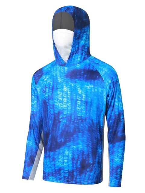 Fishing clothing sunscreen male summer ice silk light breathable quick drying fishing hooded long-sleeved fishing clothing