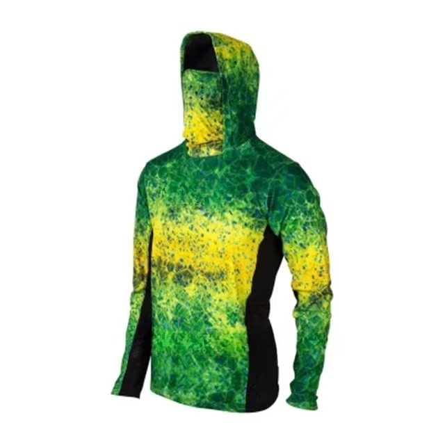 Fishing clothing fly fishing Luya hoodie summer men's long sleeve sun protection clothing with hat band face shield