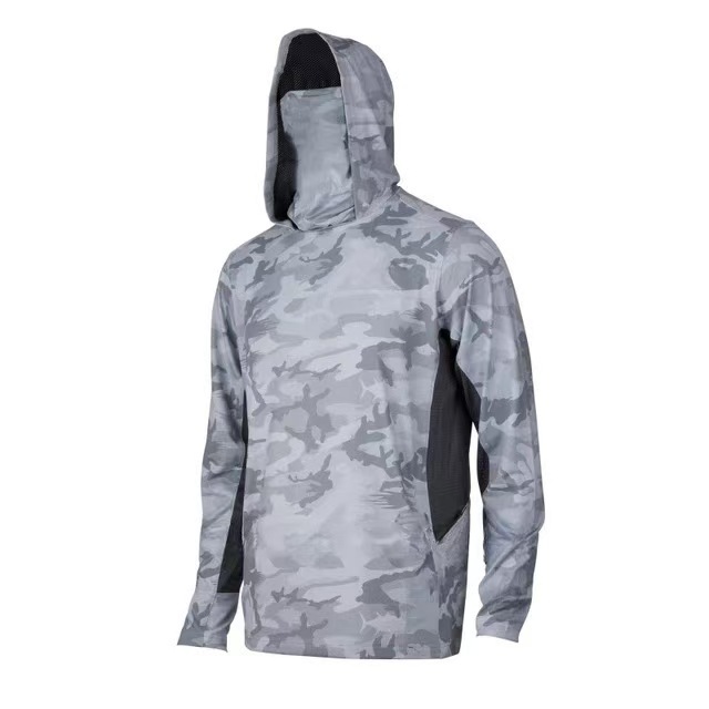Fishing clothing fly fishing Luya hoodie summer men's long sleeve sun protection clothing with hat band face shield