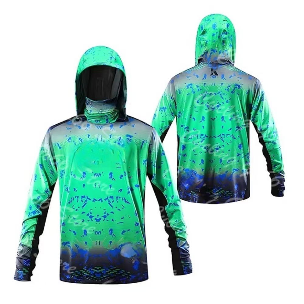 New men's quick-drying breathable fishing suit Lightweight fishing suit with dust mask and UV protection