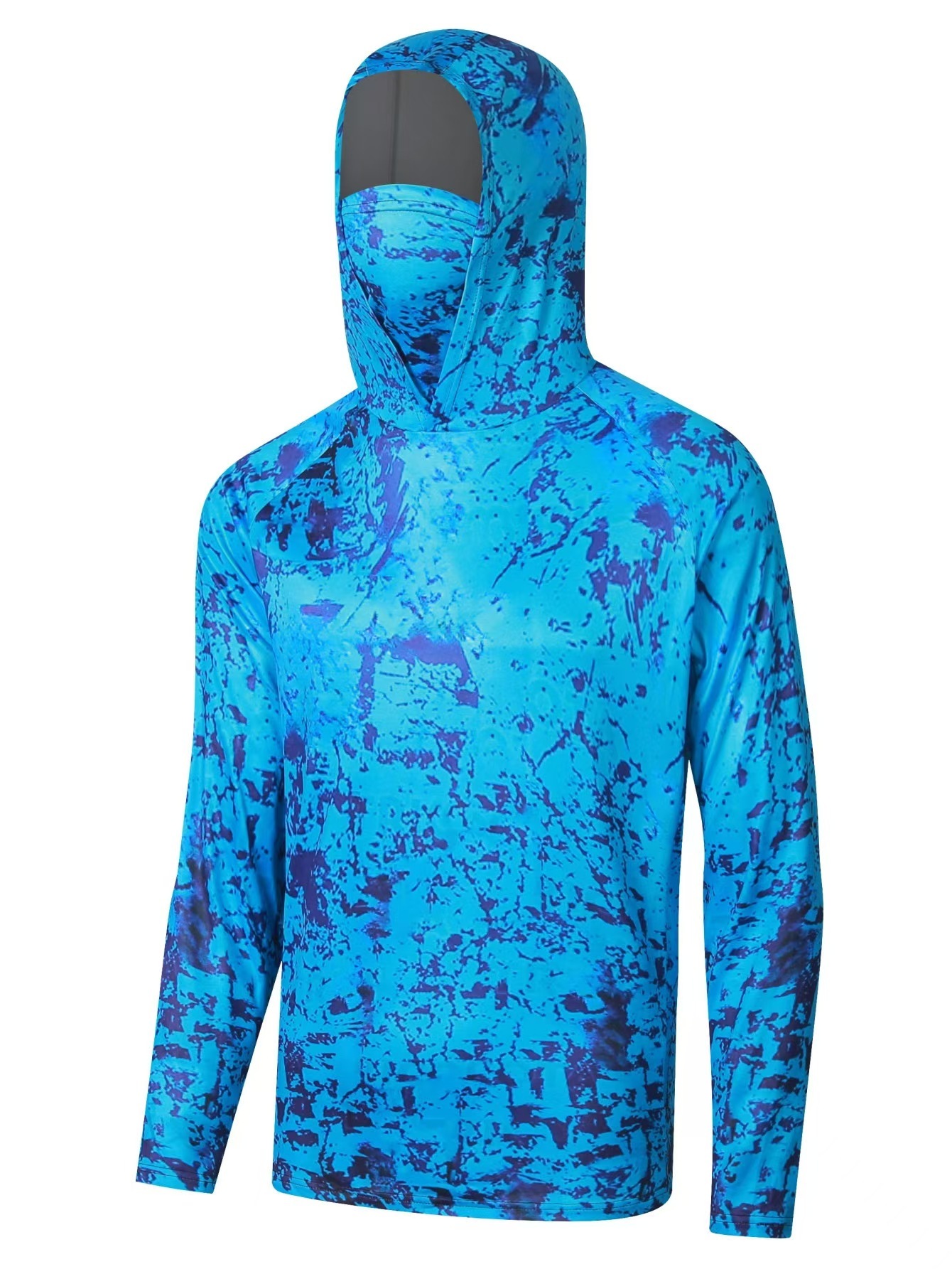 Fishing clothing sunscreen male summer ice silk light breathable quick drying fishing hooded long-sleeved fishing clothing