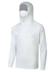 Fishing clothing sunscreen male summer ice silk light breathable quick drying fishing hooded long-sleeved fishing clothing