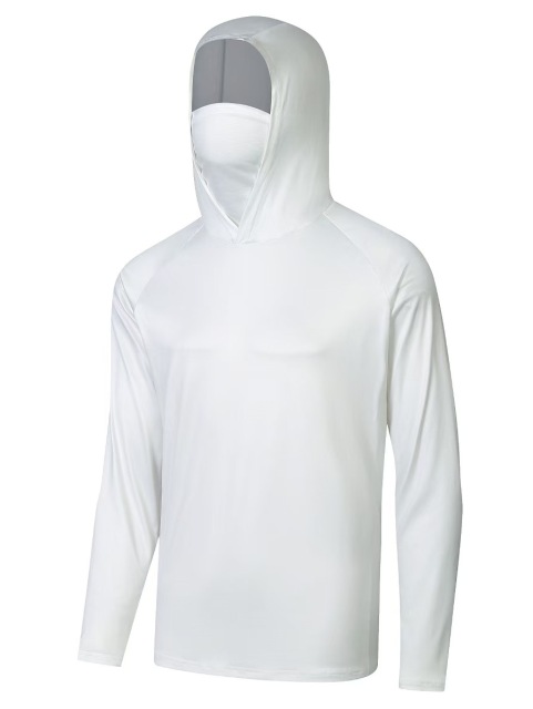 Fishing clothing sunscreen male summer ice silk light breathable quick drying fishing hooded long-sleeved fishing clothing