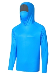 Fishing clothing sunscreen male summer ice silk light breathable quick drying fishing hooded long-sleeved fishing clothing