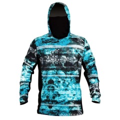 Fishing clothing fly fishing Luya hoodie summer men's long sleeve sun protection clothing with hat band face shield
