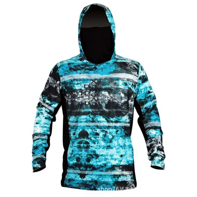 Fishing clothing fly fishing Luya hoodie summer men's long sleeve sun protection clothing with hat band face shield