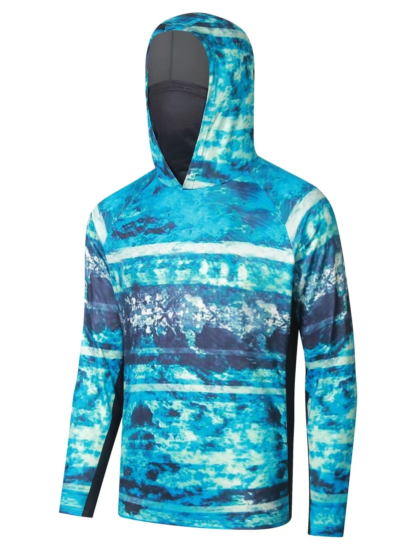 New men's sunblock Upf 50+ long sleeve fishing suit UV mask hooded fishing suit