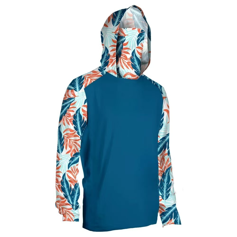 New men's sunblock Upf 50+ long sleeve fishing suit UV mask hooded fishing suit