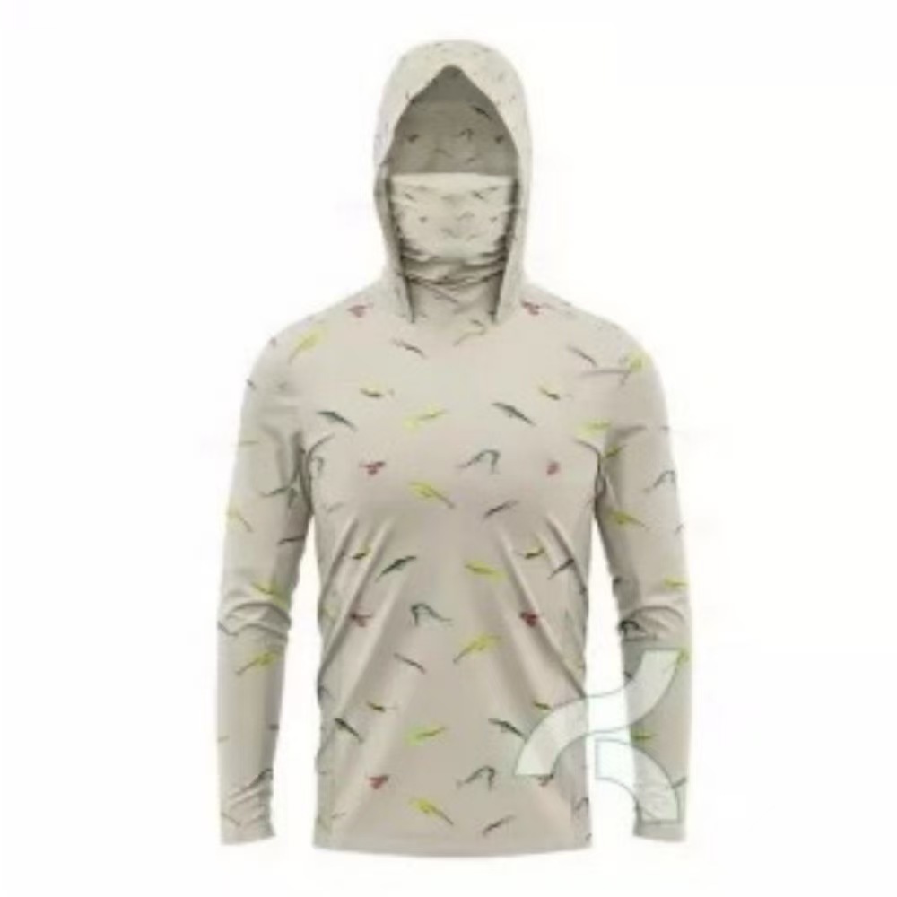 New men's sunblock Upf 50+ long sleeve fishing suit UV mask hooded fishing suit